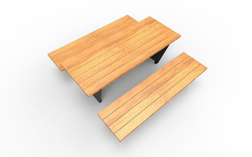 Moderne Sitzgelegenheit mit geschwungenem Gestell und dunkler Farbe auf weißem Hintergrund.