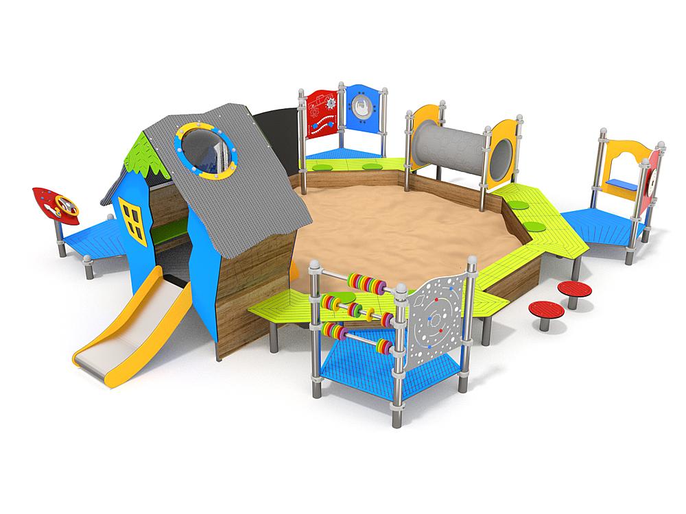Schwinger für Kleinkinder mit Metallgestell und grünen Verbindungen auf weißem Hintergrund.