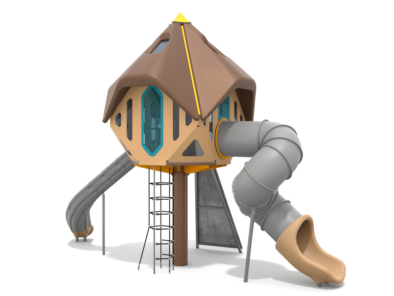 Schwinger für Kleinkinder mit Metallgestell und grünen Verbindungen auf weißem Hintergrund.