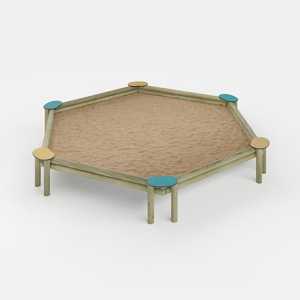 Bunte Kinderspielburg mit Dach und Rutsche auf weißem Hintergrund.