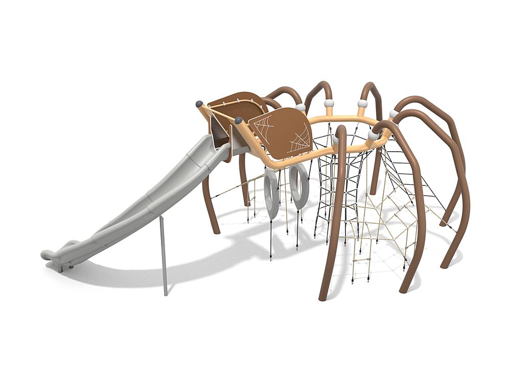 Schwinger für Kleinkinder mit Metallgestell und grünen Verbindungen auf weißem Hintergrund.
