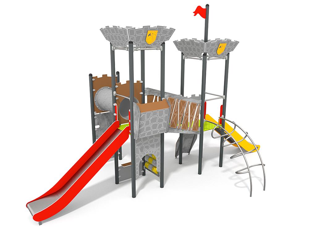 Schwinger für Kleinkinder mit Metallgestell und grünen Verbindungen auf weißem Hintergrund.