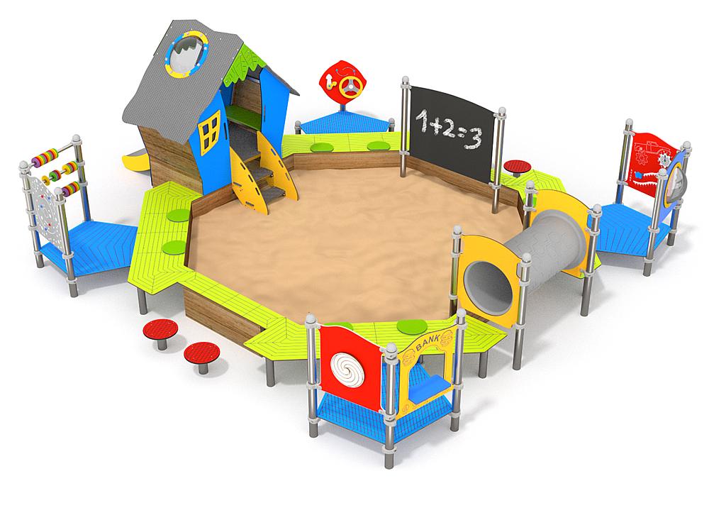 Schwinger für Kleinkinder mit Metallgestell und grünen Verbindungen auf weißem Hintergrund.
