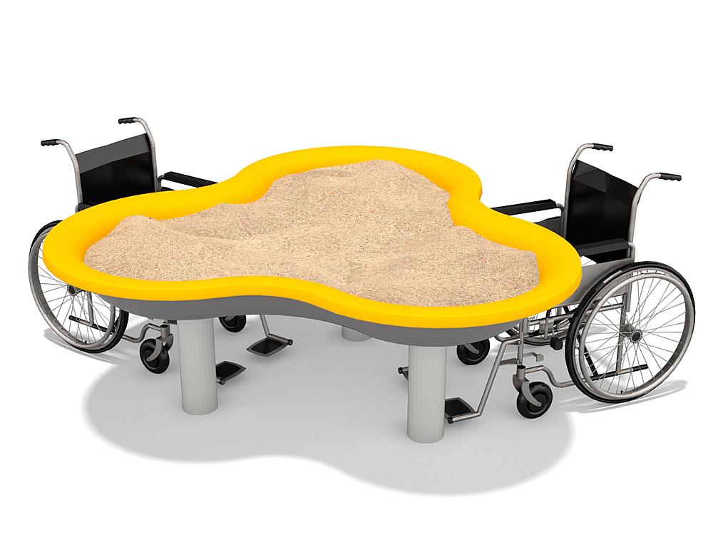 Schwinger für Kleinkinder mit Metallgestell und grünen Verbindungen auf weißem Hintergrund.