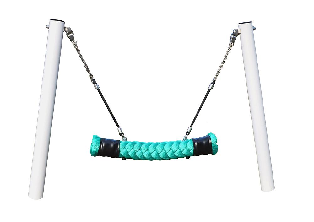 Runder Trampolin mit blauem Sprungboden und galvanischem Metallrahmen – ideal für Garten oder Hof.