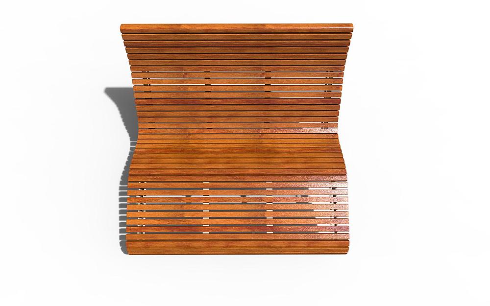 Holzbank mit Metallgestell auf weißem Hintergrund – minimalistisch und modern gestaltet.