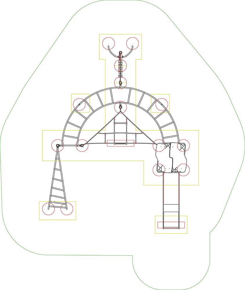 Spielplatz mit Rutsche und Klettergerüst im Park – kinderfreundliche Freizeitstätte.