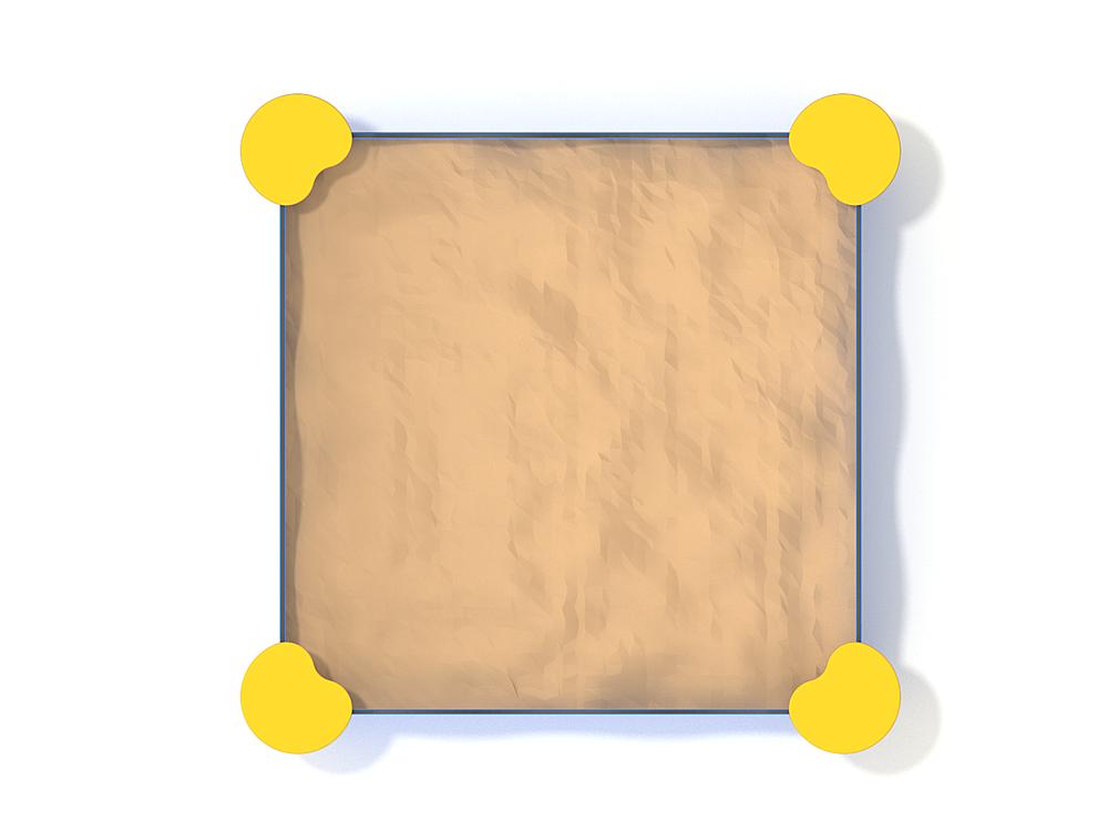 Schwinger für Kleinkinder mit Metallgestell und grünen Verbindungen auf weißem Hintergrund.