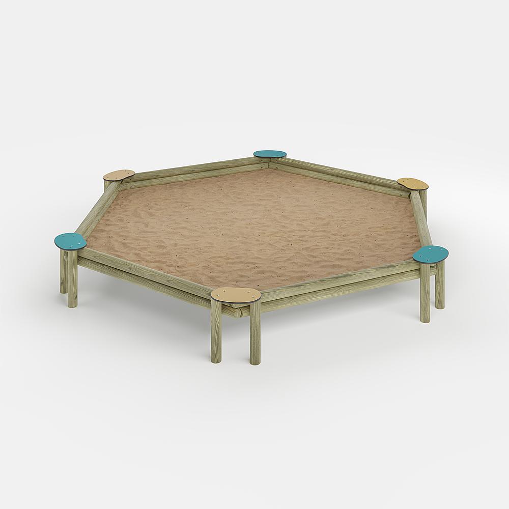 Bunte Kinderspielburg mit Dach und Rutsche auf weißem Hintergrund.