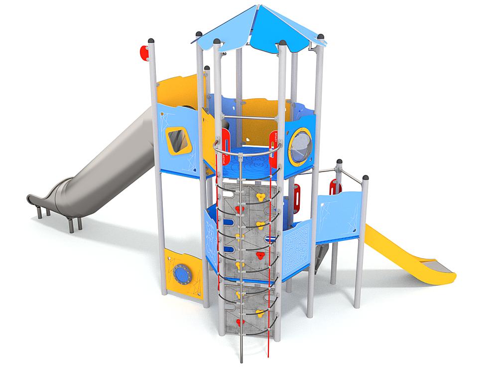Schwinger für Kleinkinder mit Metallgestell und grünen Verbindungen auf weißem Hintergrund.