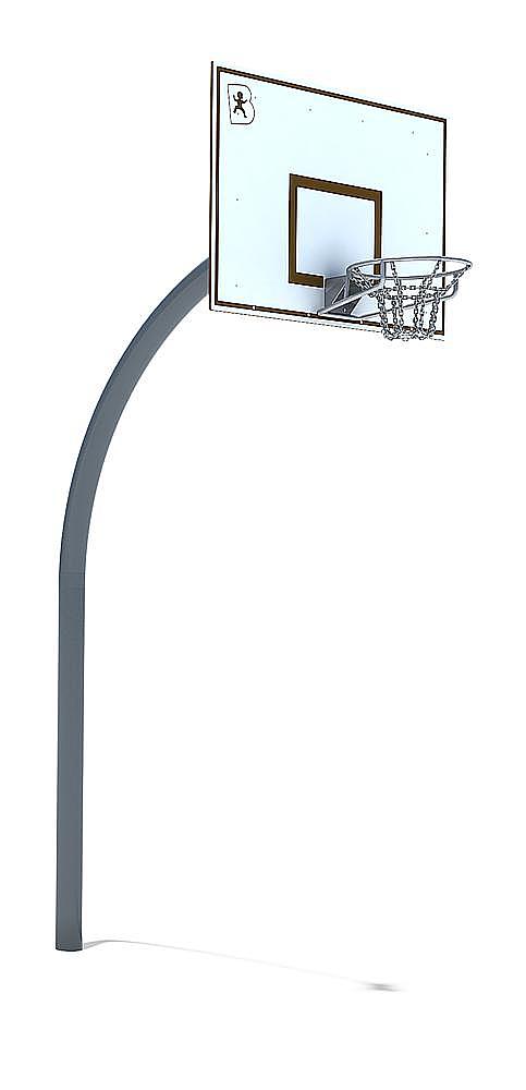 Technische Zeichnung einer Straßenlaterne mit Maßen und Grundrissansicht.