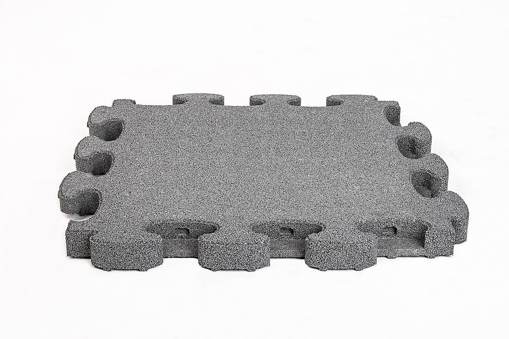 Graue, schmutzabweisende Bodenfliese mit Puzzle-Verbindung für Innenräume und Außenbereiche.