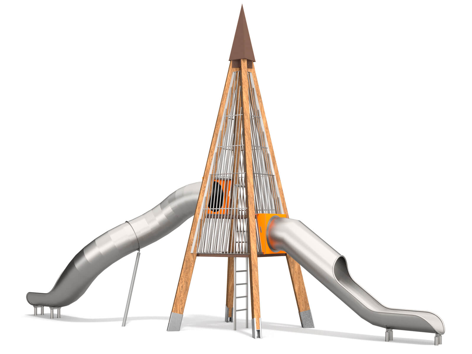 Schwinger für Kleinkinder mit Metallgestell und grünen Verbindungen auf weißem Hintergrund.