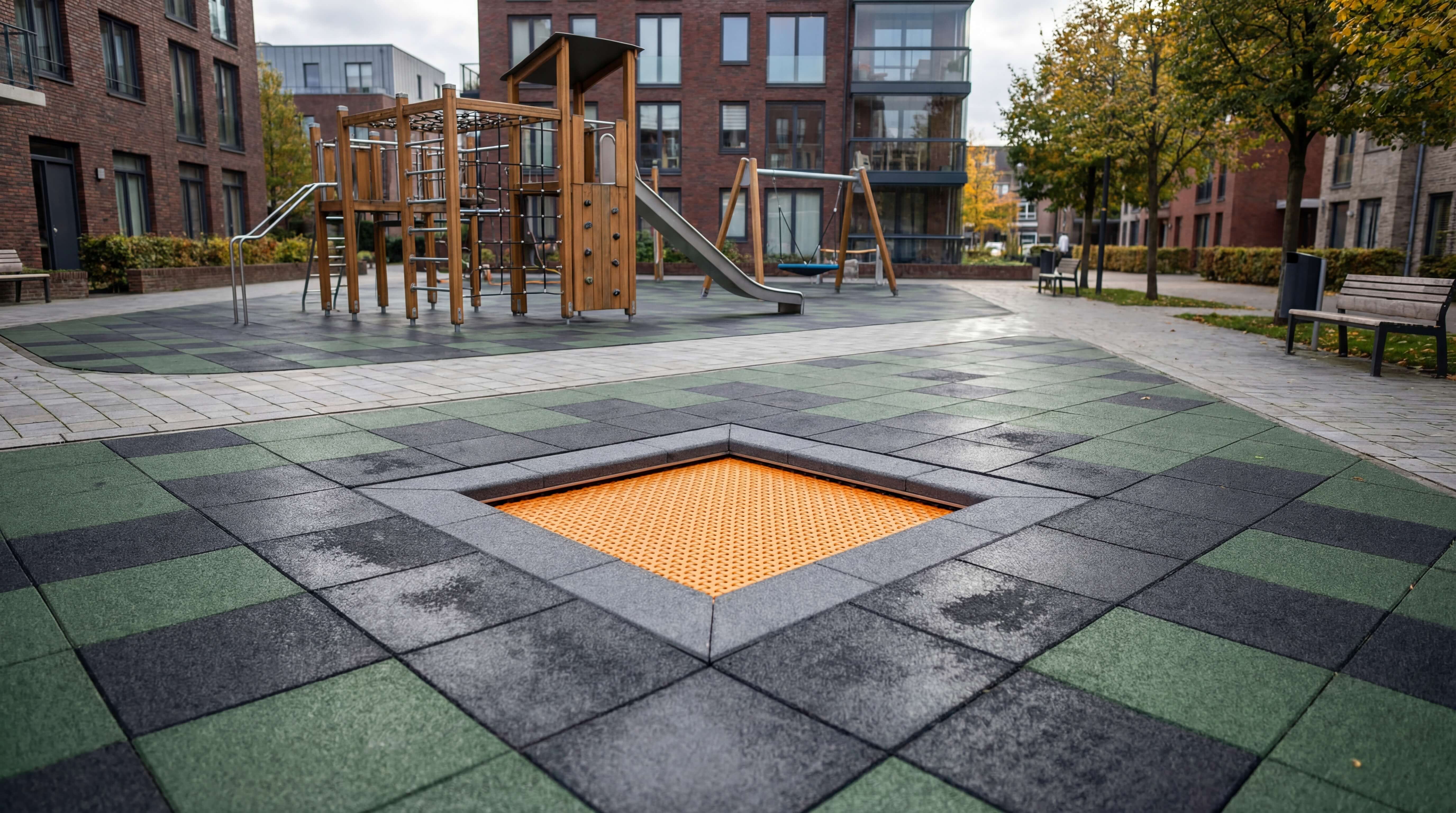 Bodentrampolin Kids Tramp inkl. Fallschutzumrandung