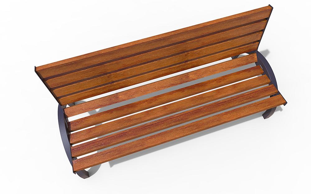 Moderne Sitzgelegenheit mit geschwungenem Gestell und dunkler Farbe auf weißem Hintergrund.