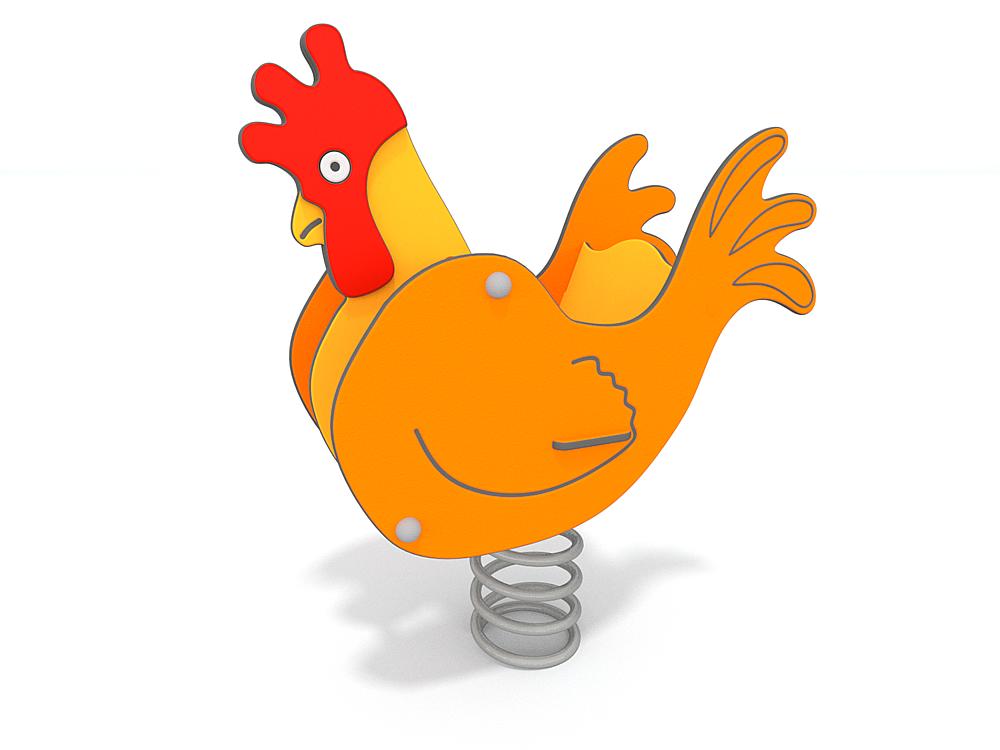 Schwinger für Kleinkinder mit Metallgestell und grünen Verbindungen auf weißem Hintergrund.