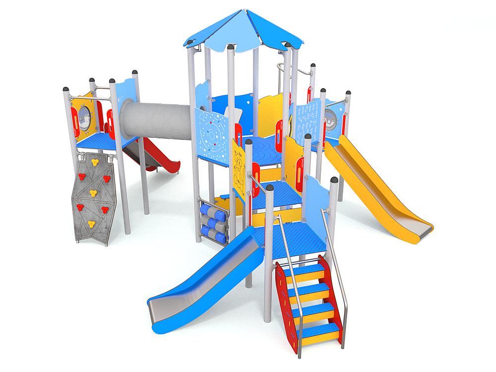 Schwinger für Kleinkinder mit Metallgestell und grünen Verbindungen auf weißem Hintergrund.